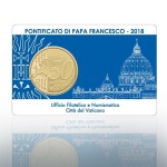 VATICANO - 2018 - Stamp&Coin Card N° 18-19-20-21: Papa Francesco con 50 c. - 4 x 1 moneta FDC