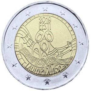 ESTONIA - 2019 - 2 € 150° del Festival della Canzone Estone - Rotolino