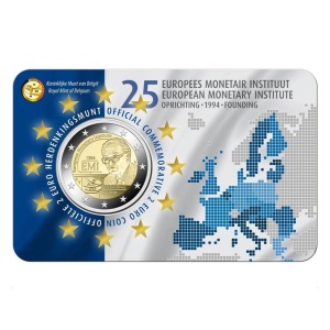 BELGIO - 2019 - 2 € 25° dell'Istituto Monetario Europeo - FDC in coin card (versione olandese)