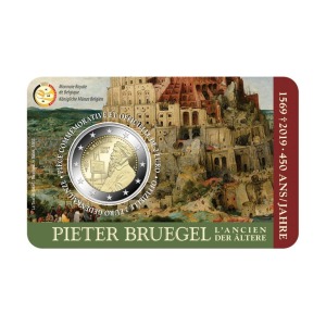 BELGIO - 2019 - 2 € 450° della morte di Pieter Bruegel - FDC in coin card (versione francese)