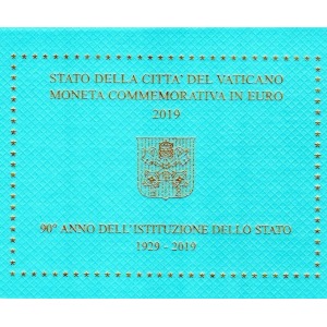 VATICANO - 2019 - 2 € 90° Fondazione dello Stato della Città del Vaticano - FDC in folder