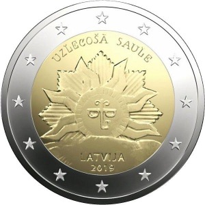 LETTONIA - 2019 - 2 € Il sole nascente - Rotolino