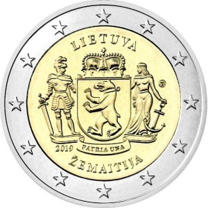 LITUANIA - 2019 - 2 € Regioni etnografiche: Žemaitija - Rotolino