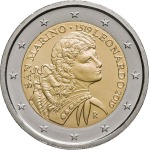 SAN MARINO - 2019 - 2 € 500° della morte di Leonardo da Vinci - FDC in folder