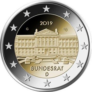 GERMANIA - 2019 - 2 € 70° del Bundesrat - Zecca J - Rotolino