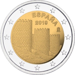 SPAGNA - 2019 - 2 € La città vecchia di Ávila - Rotolino
