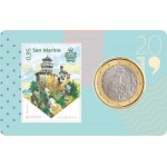 SAN MARINO - 2019 - Stamp&Coin Card N. 3 Europa: Castelli con 1 € - 1 moneta FDC