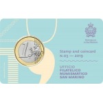 SAN MARINO - 2019 - Stamp&Coin Card N. 3 Europa: Castelli con 1 € - 1 moneta FDC
