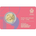 SAN MARINO - 2019 - Stamp&Coin Card N. 4 Europa: Castelli con 2 € - 1 moneta FDC