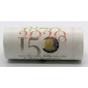 2020 2 Euro 150° della nascita di Maria Montessori Rotolino speciale Italia 1