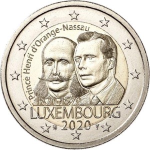 2020 2 Euro 200° della nascita del Principe Henri D Orange Nassau Lussemburgo