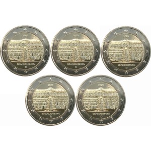 GERMANIA - 2020 - 2 € Brandeburgo - 5 Zecche - FDC da rotolini