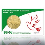 VATICANO - 2020 - Stamp&Coin Card N° 32-33-34-35: Pontificato MMXX con 50 c. - 4 x 1 moneta FDC