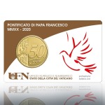 VATICANO - 2020 - Stamp&Coin Card N° 32-33-34-35: Pontificato MMXX con 50 c. - 4 x 1 moneta FDC
