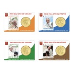 VATICANO - 2020 - Stamp&Coin Card N° 32-33-34-35: Pontificato MMXX con 50 c. - 4 x 1 moneta FDC