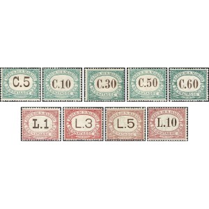 SAN MARINO - 1897 - Segnatasse: cifra con valore in bruno - 9 v.