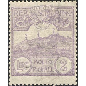 SAN MARINO - 1903 - Veduta 2 L. violetto - 1 v.