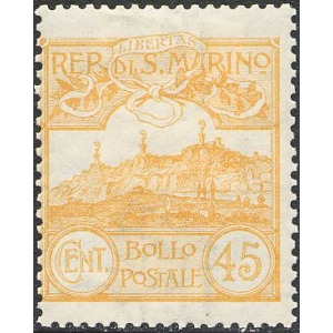 SAN MARINO - 1903 - Veduta 45 c. giallo - 1 v.