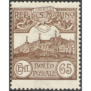 SAN MARINO - 1903 - Veduta 65 c. bruno - 1 v.