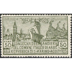 SAN MARINO - 1923 - Consegna della Bandiera di Arbe a San Marino - 1 v.