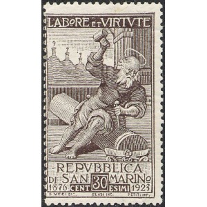 SAN MARINO - 1923 - Pro Società di Mutuo Soccorso - 1 v.