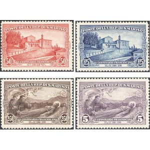 SAN MARINO - 1928 - 700° della morte di San Francesco D'Assisi - 4 v.