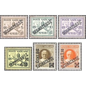 VATICANO - 1931 - Segnatasse: francobolli del 1929 soprast. SEGNATASSE - 6 v.