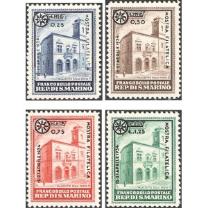 SAN MARINO - 1934 - Partecipazione alla Fiera di Milano soprast. su Palazzo della Posta - 4 v.