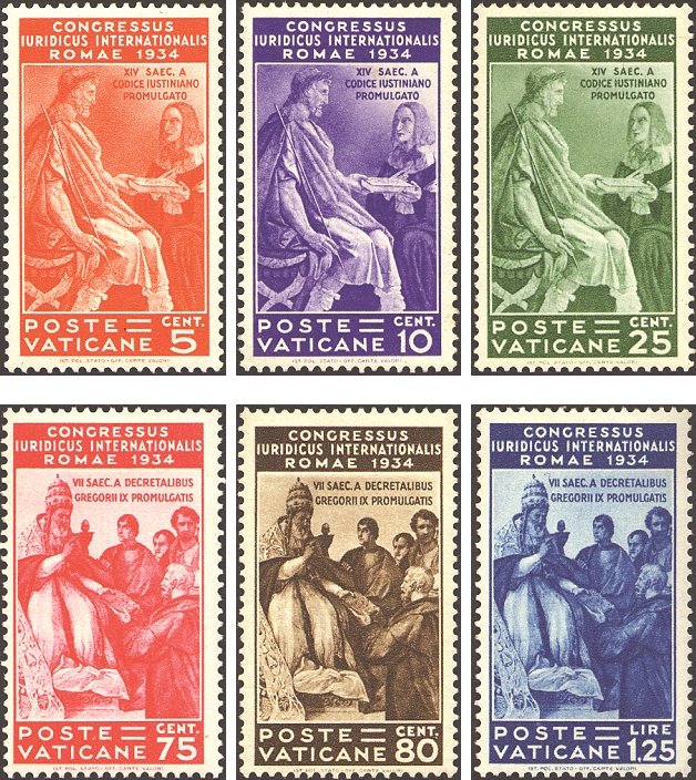 1935 Congresso Giuridico Internazionale 6 v. Vaticano VATICANO - 1935 - Congresso Giuridico Internazionale - 6 v.