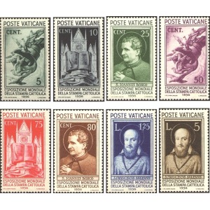 VATICANO - 1936 - Esposizione mondiale della Stampa Cattolica - 8 v.