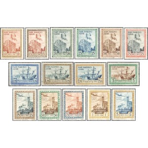SAN MARINO - 1942 - Riconsegna ad Arbe della bandiera Italiana + Posta Aerea - 15 v.