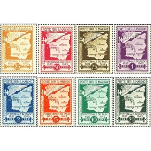 SAN MARINO - 1943 - Posta Aerea: 20° del Fascio di San Marino (non emessi) - 8 v.