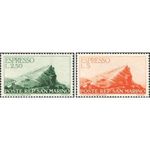 SAN MARINO - 1945 - Espressi: veduta 2,5 L- e 5 L. - 2 v.