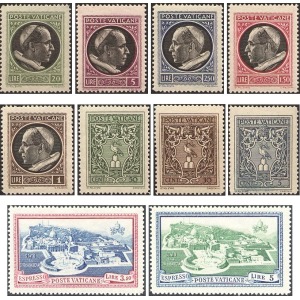 VATICANO - 1945 - Medaglioncini II serie + Espressi - 10 v.