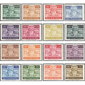 SAN MARINO - 1945 - Segnatasse: stemma - 16 v.