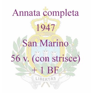 SAN MARINO - 1947 - Annata completa - 56 v. con strisce + 1 BF