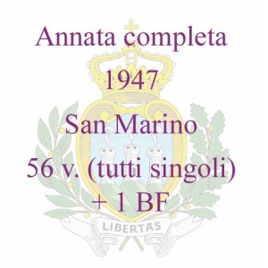 SAN MARINO - 1947 - Annata completa - 56 v. tutti singoli + 1 BF