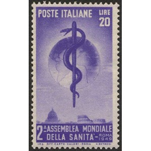 ITALIA - 1949 - 2° assemblea mondiale dell'Organizzazione della Sanità - 1 v.