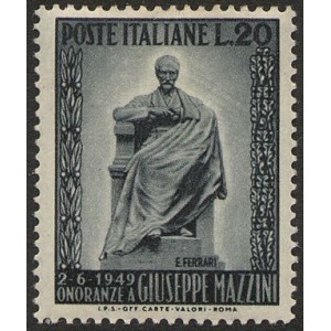 ITALIA - 1949 - Monumento a Giuseppe Mazzini - 1 v.