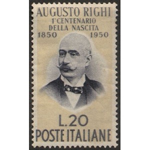 ITALIA - 1950 - 100° della nascita di Augusto Righi - 1 v.