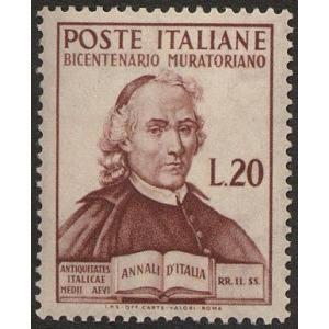 ITALIA - 1950 - 200° della morte di Ludovico Antonio Muratori - 1 v.