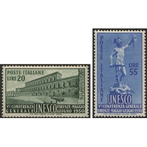 ITALIA - 1950 - 5° conferenza generale dell'UNESCO - 2 v.