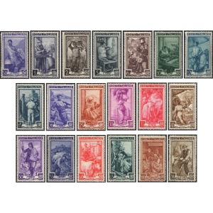 ITALIA - 1950 - Italia al lavoro (fil. ruota alata I) - 19 v.