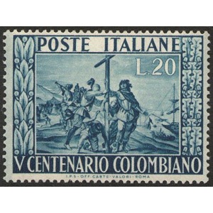 ITALIA - 1951 - 500° della nascita di Cristoforo Colombo - 1 v.
