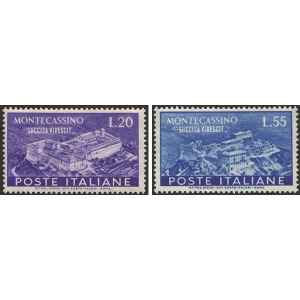 ITALIA - 1951 - Abazzia di Montecassino - 2 v.