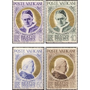 VATICANO - 1951 - Beatificazione di Papa Pio X - 4 v.