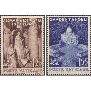 VATICANO - 1951 - Dogma dell'Assunzione - 2 v.