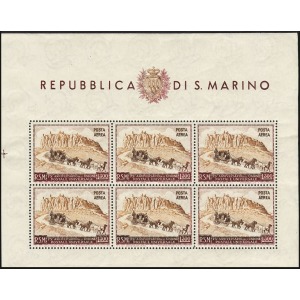 SAN MARINO - 1951 - Posta Aerea: 75° dell'Unione Postale Universale 300 L. - 1 BF