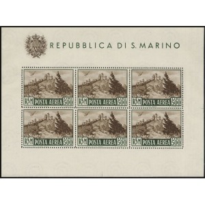 SAN MARINO - 1951 - Posta Aerea: veduta - 1 BF