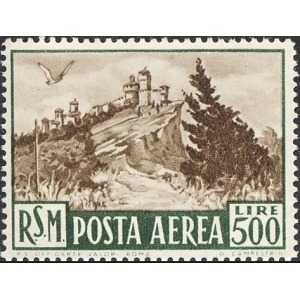 SAN MARINO - 1951 - Posta Aerea: veduta - 1 v. da BF